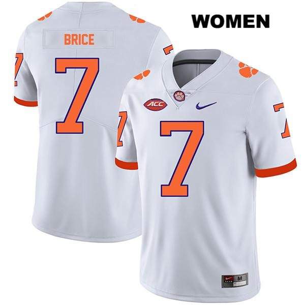 Women's Clemson Tigers #7 Chase Brice Stitched White Legend Authentic Nike NCAA College Football Jersey IZU3346WK